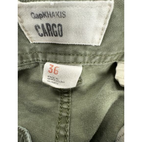 Vintage Y2K GAP Men's 36 Cargo Shorts Army Green Canvas Faded Skater Grunge - Picture 2 of 4